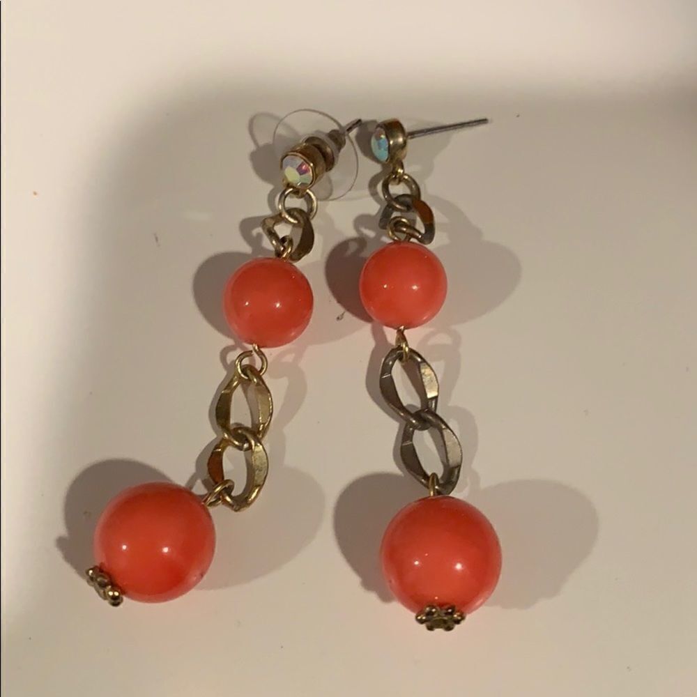 ❤️1 hr sale❤️Cache orange and gold color earring